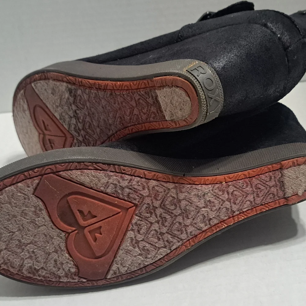 Roxy Stylish Black Wedge Ankle Boots - Picture 3 of 5